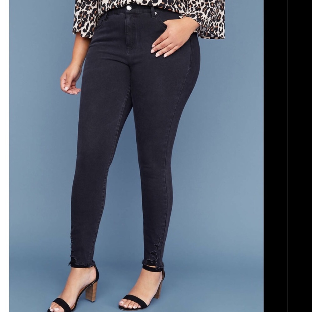 LOWEST🌺 NWT LANE BRYANT Sz24 BLACK STRETCH JEANS - Picture 7 of 12